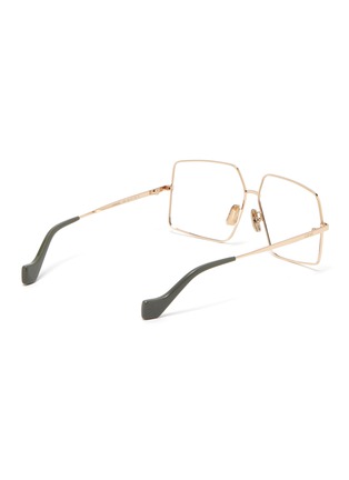 Figure View - Click To Enlarge - LOEWE - Oversized angular metal frame optical sunglasses