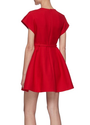 Back View - Click To Enlarge - VALENTINO GARAVANI - Cap sleeve belted mini dress