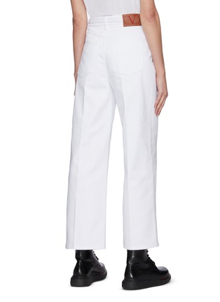 Back View - Click To Enlarge - VALENTINO GARAVANI - Belted flare leg jeans