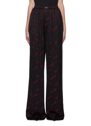Main View - Click To Enlarge - BALENCIAGA - Cursive Diagonal Logo Print Pyjama Pants