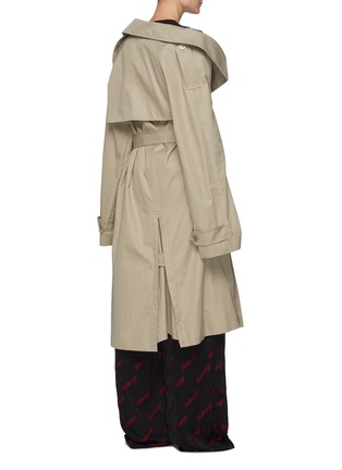 Back View - Click To Enlarge - BALENCIAGA - Asymmetric shoulder double-breasted trench coat