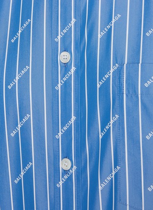  - BALENCIAGA - Logo All Over Stripe Poplin Shirt