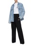 Figure View - Click To Enlarge - BALENCIAGA - Oversized vintage denim jacket