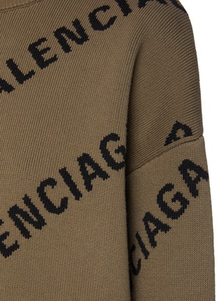  - BALENCIAGA - Diagonal Logo Jacquard Cotton Blend Sweater