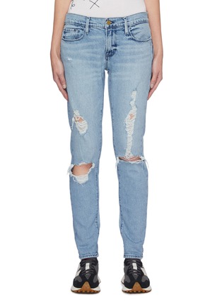 Main View - Click To Enlarge - FRAME - Le Garcon' Distressed Detail Slim Jeans