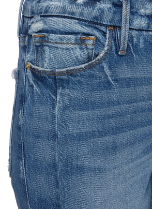  - FRAME - 'Le Crop' distressed knee asymmetric hem crop jeans