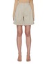 Main View - Click To Enlarge - FRAME - Pleated linen blend tailored shorts
