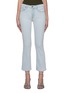 Main View - Click To Enlarge - FRAME - 'Le Crop' distressed knee mini boot cut crop jeans