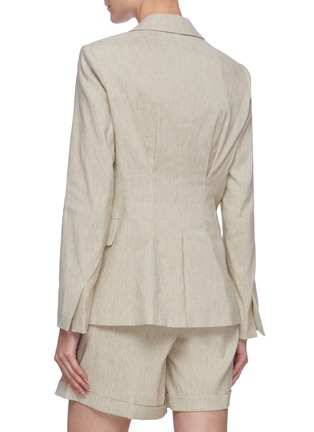 Back View - Click To Enlarge - FRAME - 'Madison' pintuck detail linen blend blazer
