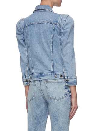 Back View - Click To Enlarge - FRAME - 'Rosette' puffed sleeve denim jacket
