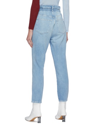 Back View - Click To Enlarge - FRAME - Elastic Ruffle Waist Straight Leg Jeans