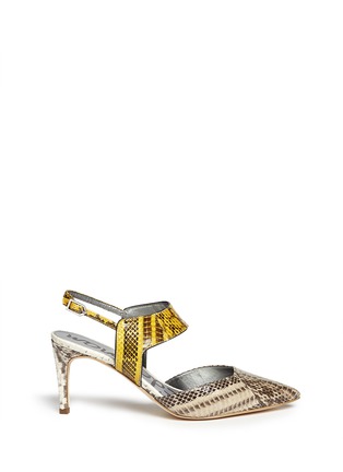 Main View - Click To Enlarge - SAM EDELMAN - 'Ola' snake effect leather slingback pumps