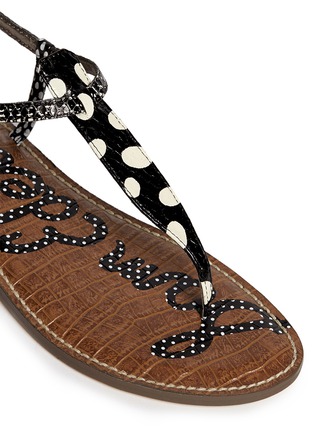 Detail View - Click To Enlarge - SAM EDELMAN - 'Gigi' polka dot snake effect leather sandals