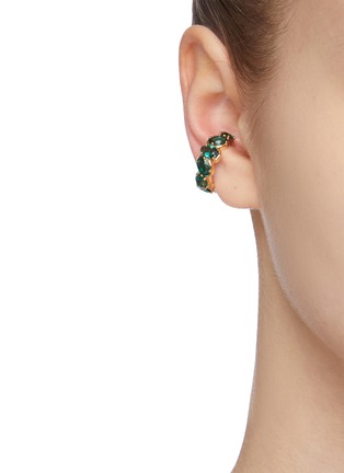 Figure View - Click To Enlarge - NOMIS - 'Sonita' Lab grown emeralds 18k gold phalanx ear cuff