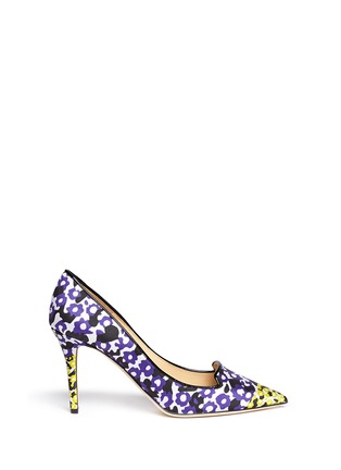 Main View - Click To Enlarge - JIMMY CHOO - 'Alia' contrast floral leopard jacquard pumps