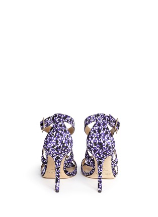 Back View - Click To Enlarge - JIMMY CHOO - 'Lottie' floral leopard jacquard sandals