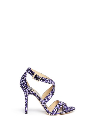 Main View - Click To Enlarge - JIMMY CHOO - 'Lottie' floral leopard jacquard sandals