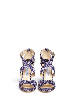 Figure View - Click To Enlarge - JIMMY CHOO - 'Lottie' floral leopard jacquard sandals