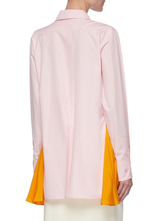 Back View - Click To Enlarge - NINA RICCI - Side Contrast Panel Point Collar Shirt