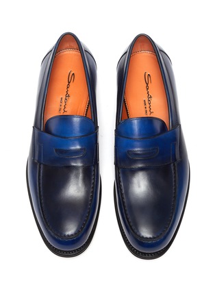 Detail View - Click To Enlarge - SANTONI - Leather penny loafers