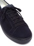 Detail View - Click To Enlarge - SANTONI - Stretch suede sneakers