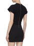 Back View - Click To Enlarge - T BY ALEXANDER WANG - Contrast Branded Band Front Twist Layered Mini Dress