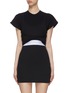 Main View - Click To Enlarge - T BY ALEXANDER WANG - Contrast Branded Band Front Twist Layered Mini Dress
