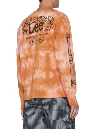Back View - Click To Enlarge - ARIES - x Lee Logo Graphic Print Tie Dye Long Sleeve Cotton T-shirt