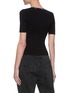 Back View - Click To Enlarge - T BY ALEXANDER WANG - Logo Jacquard Trim Scoop Neck Bodycon Top