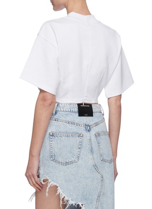 Back View - Click To Enlarge - T BY ALEXANDER WANG - Sculpted crop T-shirt