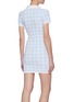 Back View - Click To Enlarge - T BY ALEXANDER WANG - 'Towel' Crystal Embellished Logo Brooch Gingham Polo Dress