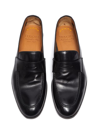 Detail View - Click To Enlarge - DOUCAL'S - 'Derek Polo' leather penny loafers