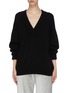 Main View - Click To Enlarge - ALEXANDER WANG - Tucked Back Collar V-neck Sweater