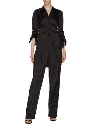 Figure View - Click To Enlarge - ALEXANDER WANG - Nipped waist scrunched sleeve shirt