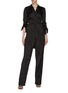 Figure View - Click To Enlarge - ALEXANDER WANG - Dipped back waistband wide-leg suiting pants