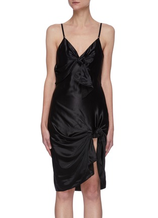Main View - Click To Enlarge - ALEXANDER WANG - Knot front camisole slip dress