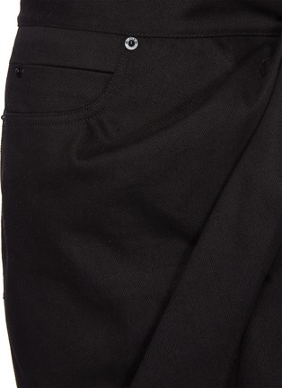 Detail View - Click To Enlarge - ALEXANDER WANG - Drape detail raw hem denim skirt