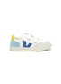 Main View - Click To Enlarge - VEJA - V-12' Logo Print Double Velcro Strap Kids Leather Sneakers