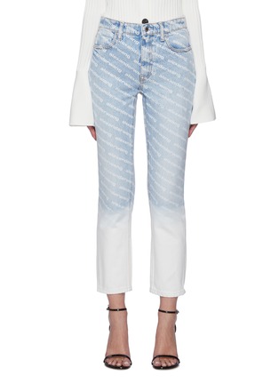 Main View - Click To Enlarge - ALEXANDER WANG - All-over logo print dip dye ombré jeans
