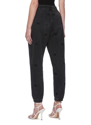 Back View - Click To Enlarge - ALEXANDER WANG - Logo embroidered denim pants