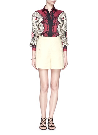 Figure View - Click To Enlarge - VALENTINO GARAVANI - Blossom print Shantung silk shirt