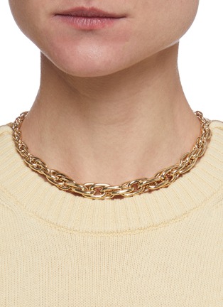 Figure View - Click To Enlarge - LAUREN RUBINSKI - Lucky Link small oval 14k gold chain necklace