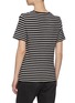 Back View - Click To Enlarge - SAINT LAURENT - Logo Embroidered Patch Pocket Striped Cotton T-shirt
