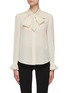 Main View - Click To Enlarge - SAINT LAURENT - Bow collar ruffle cuff blouse