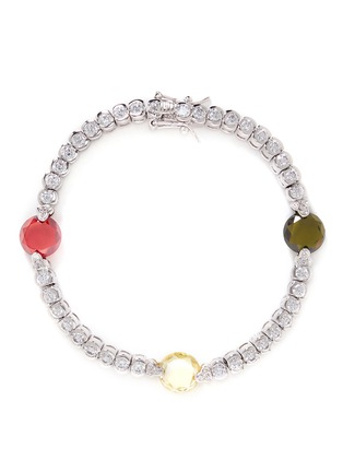 Main View - Click To Enlarge - CZ BY KENNETH JAY LANE - Facet stone station cubic zirconia tennis bracelet