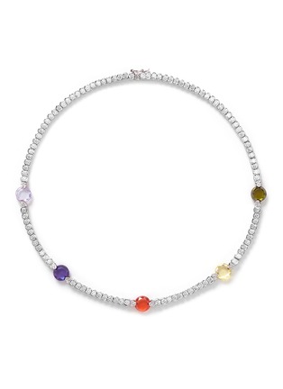 Main View - Click To Enlarge - CZ BY KENNETH JAY LANE - Facet stone station cubic zirconia necklace