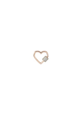 Main View - Click To Enlarge - MARLA AARON - 'Stoned Baby Heartlock' diamond 14k rose gold pendant