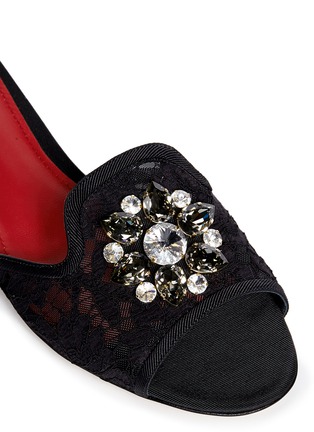 Detail View - Click To Enlarge - - - 'Bianca R' jewelled lace slippers