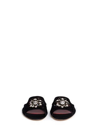 Figure View - Click To Enlarge - - - 'Bianca R' jewelled lace slippers