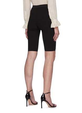 Back View - Click To Enlarge - SAINT LAURENT - High rise rib knit cycling shorts